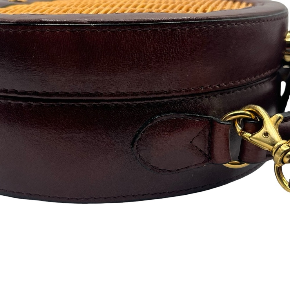 ETIENNE AIGNER ROUND WICKER LEATHER CROSSBODY BAG - Picture 8 of 16